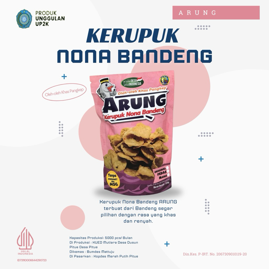 

Kerupuk Nona Bandeng ARUNG Khas Pangkep