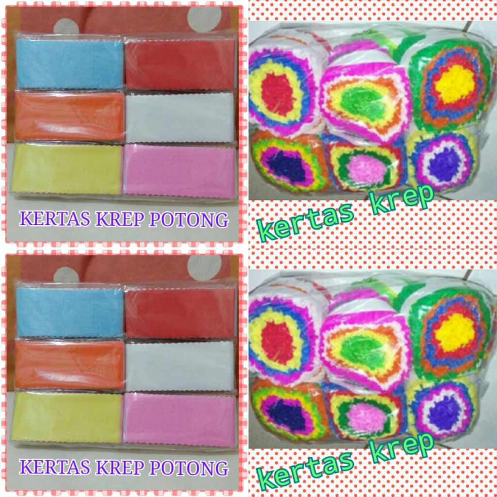 

kertas krep potong dan jahit