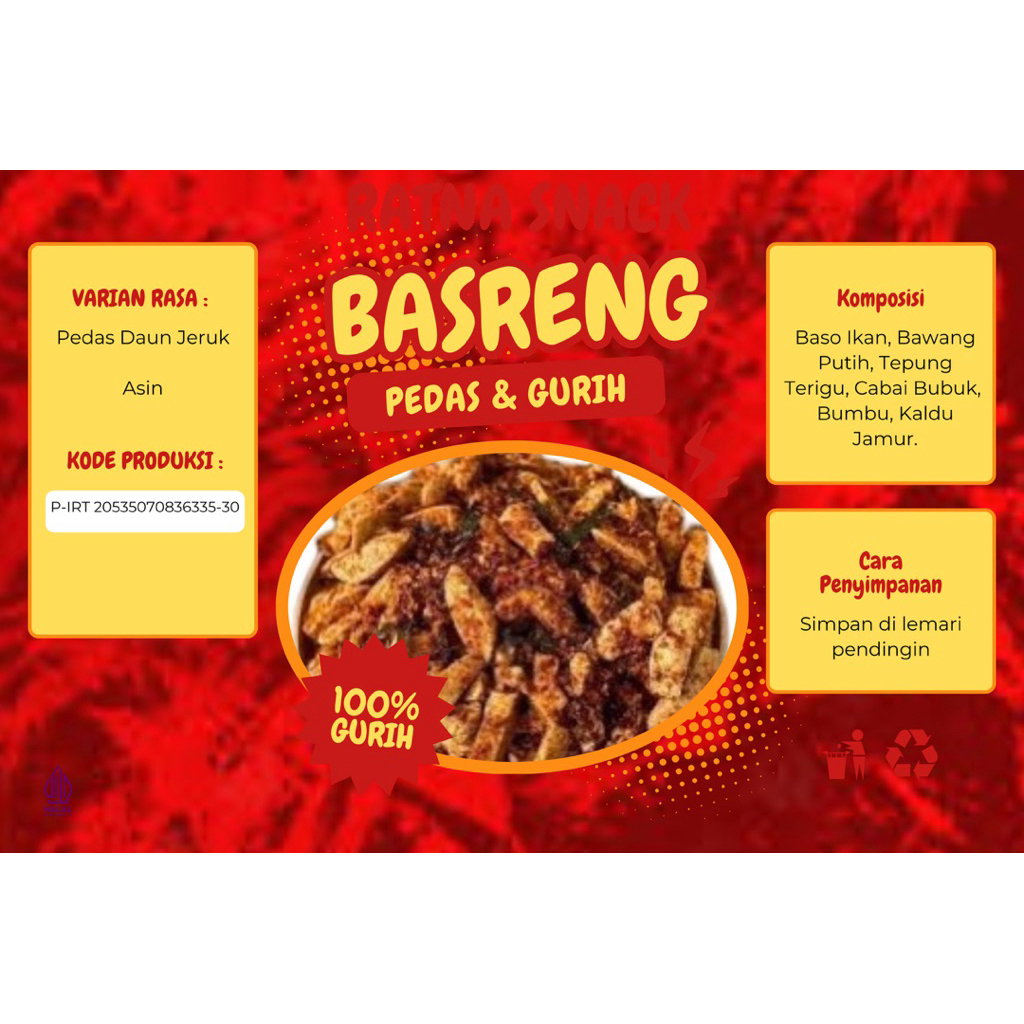 

BASRENG KECIL PEDAS DAUN JERUK Ratna Snack Renyah Pedas Gurih Cemilan Termurah Terenak se indonesia