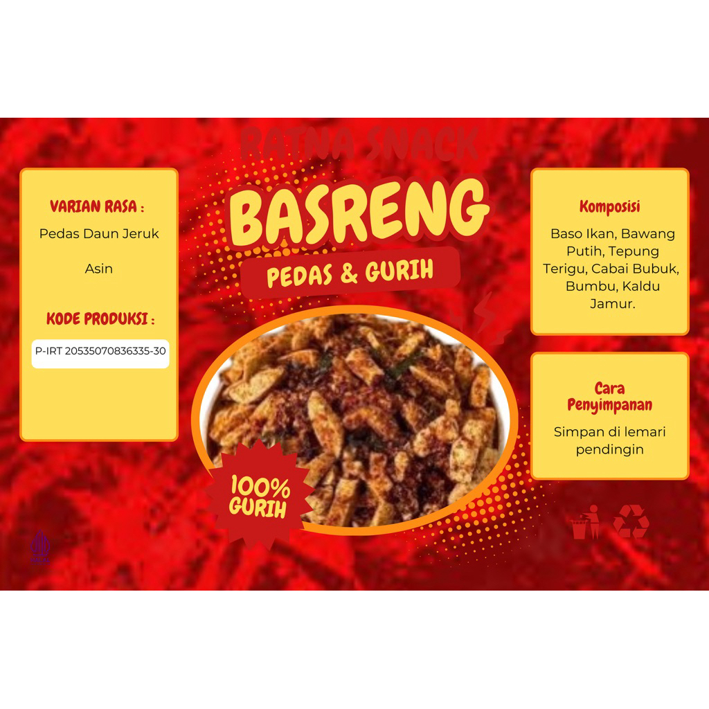 

BASRENG BESAR PEDAS DAUN JERUK Ratna Snack Renyah Pedas Gurih Cemilan Termurah Terenak se indonesia