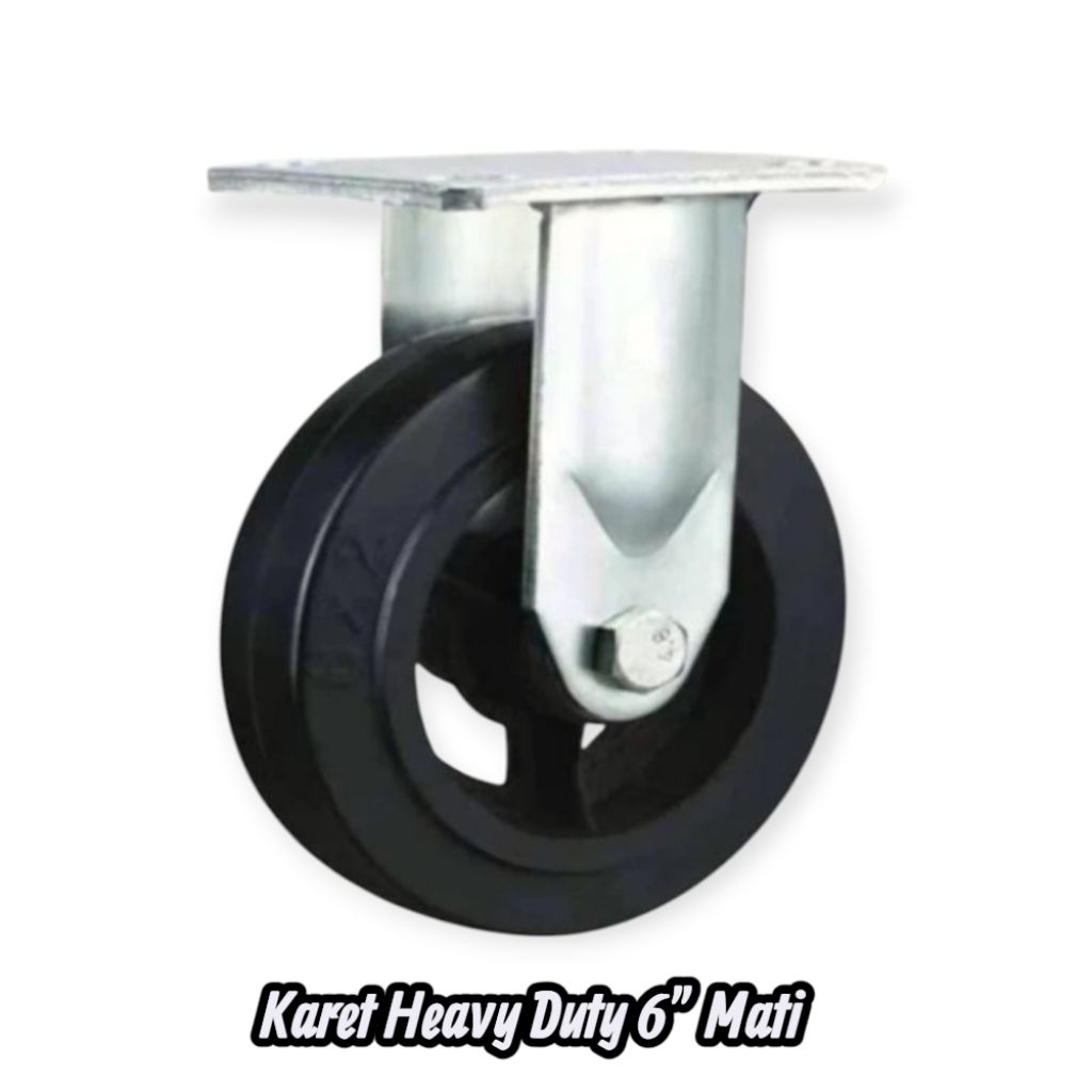 Roda Troli Karet Heavy Duty 6 inch Mati