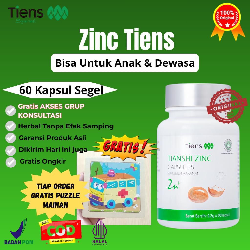 VITAMIN ZINC TIENS UNTUK ANAK ANAK DAN DEWASA ORI | PENAMBAH NAFSU MAKAN