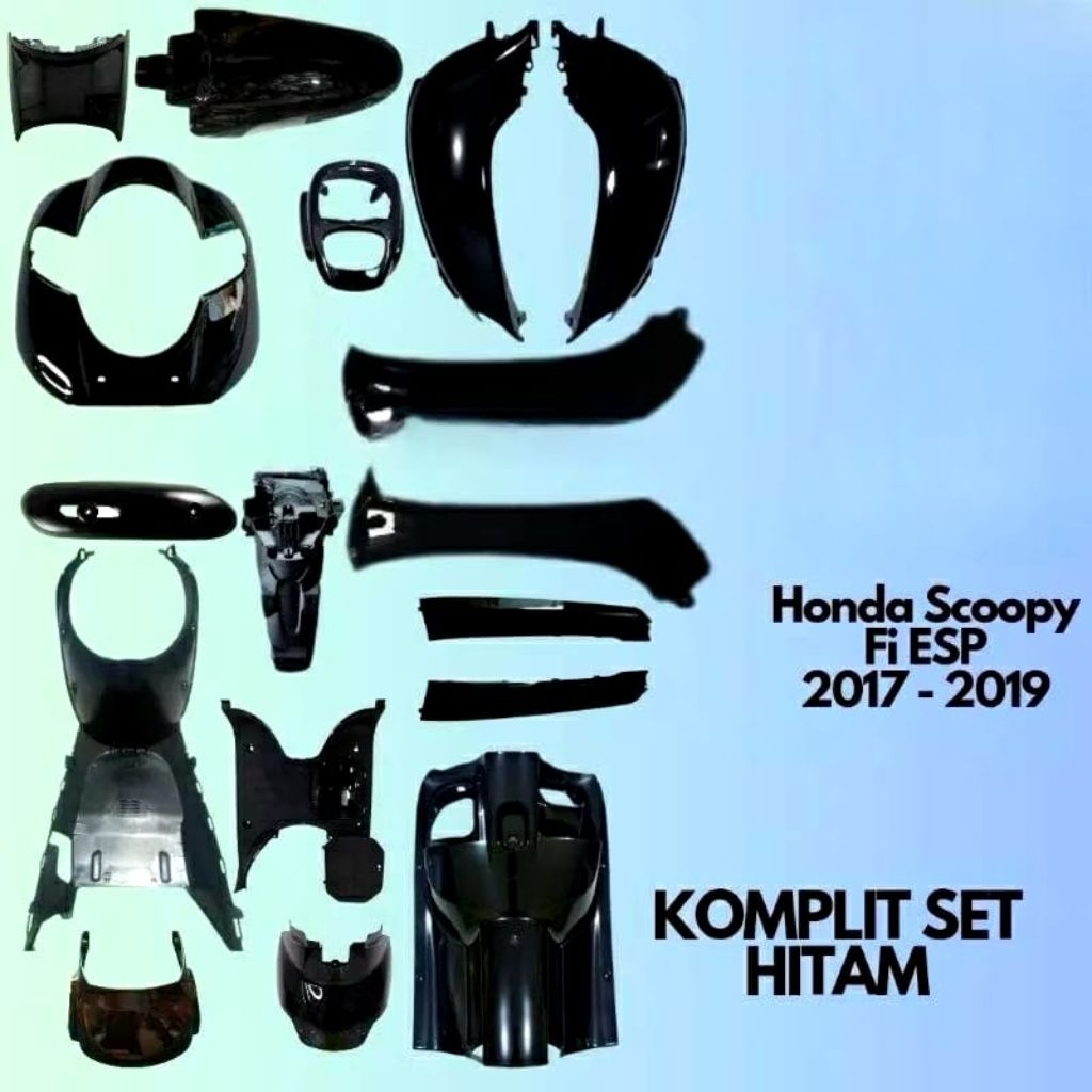 full set bodo complete set body honda scoopy 2017 2018 2019 HITAM