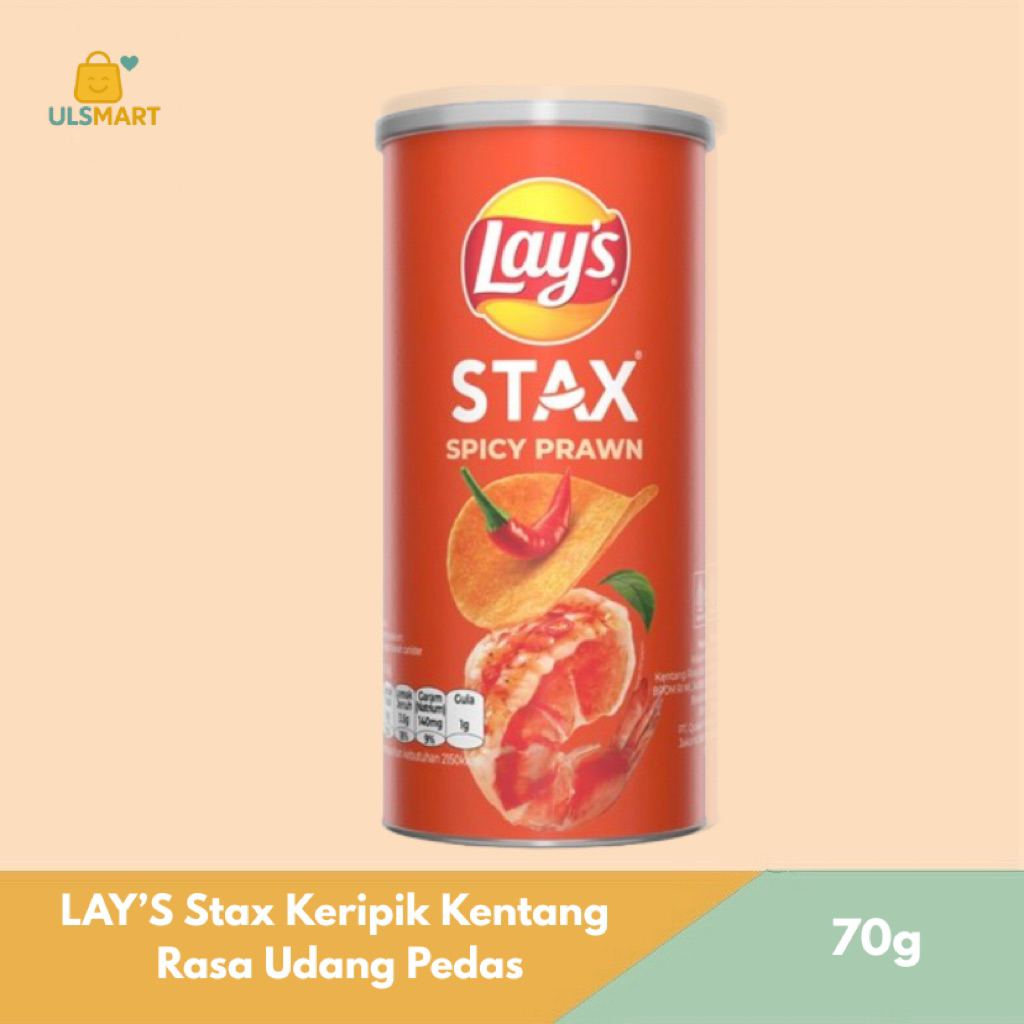 

LAY’S Stax Keripik Kentang Rasa Udang Pedas 70 g