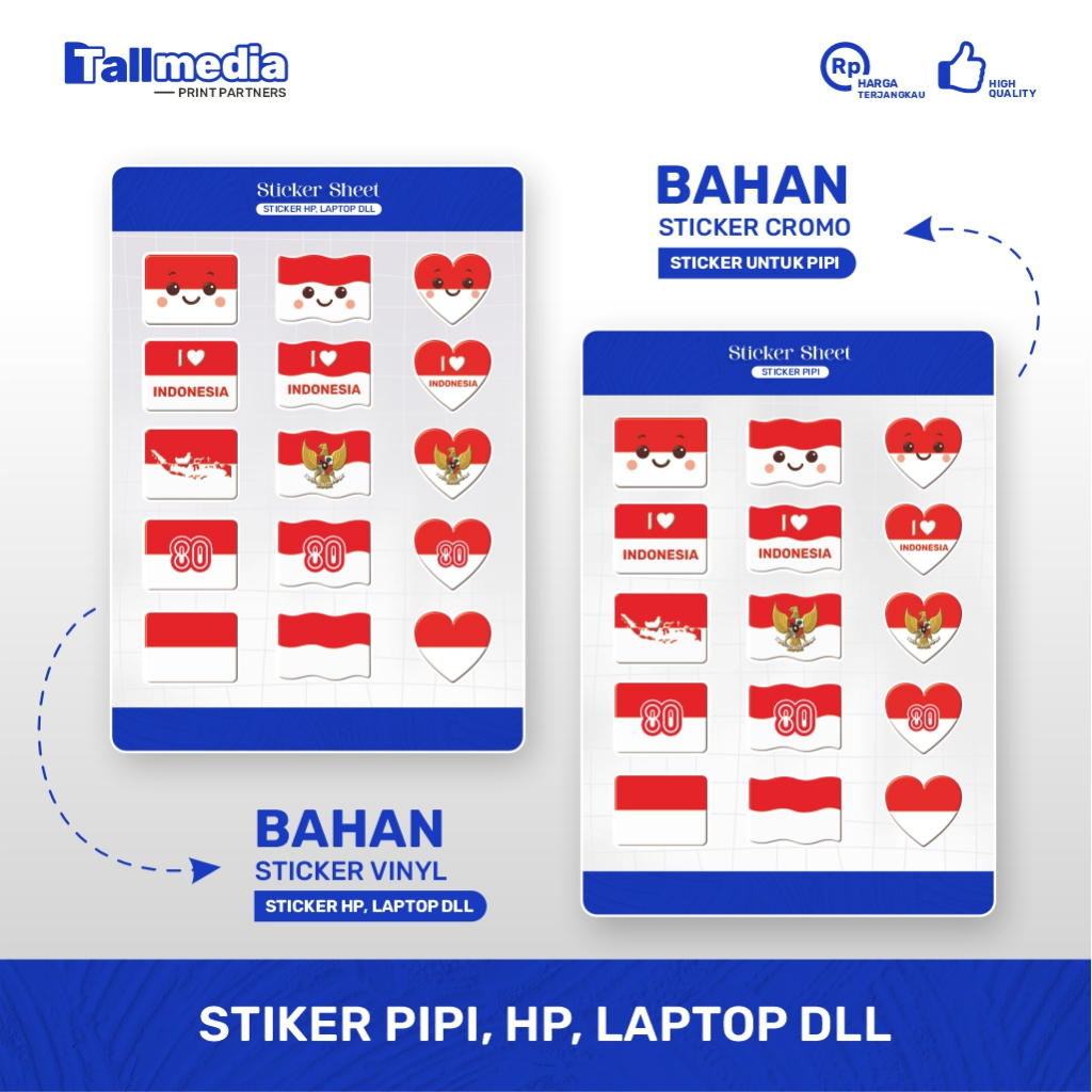 

Stiker Pipi 17 Agustus & Stiker HP Laptop Vinyl | Anti Air | Bendera Indonesia Merah Putih