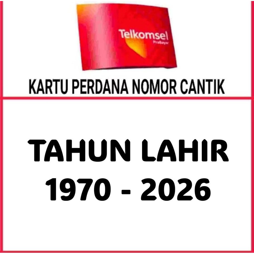 Kartu Perdana Nomor Cantik Telkomsel Simpati Seri Tahun 1970 1971 1972 1973 1974 1975 1976 1977 1978