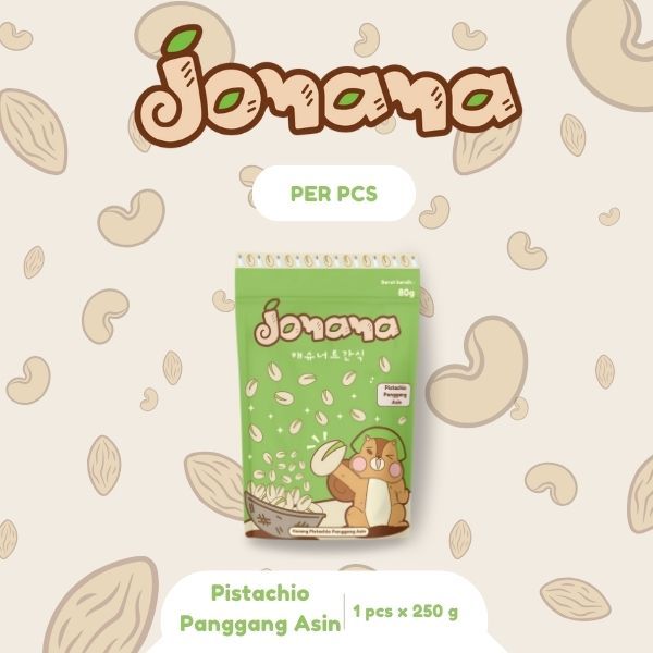 

Jomama - Kacang Mede Rasa Pistachio Panggang Asin 250gr Snack Cemilan Jajanan