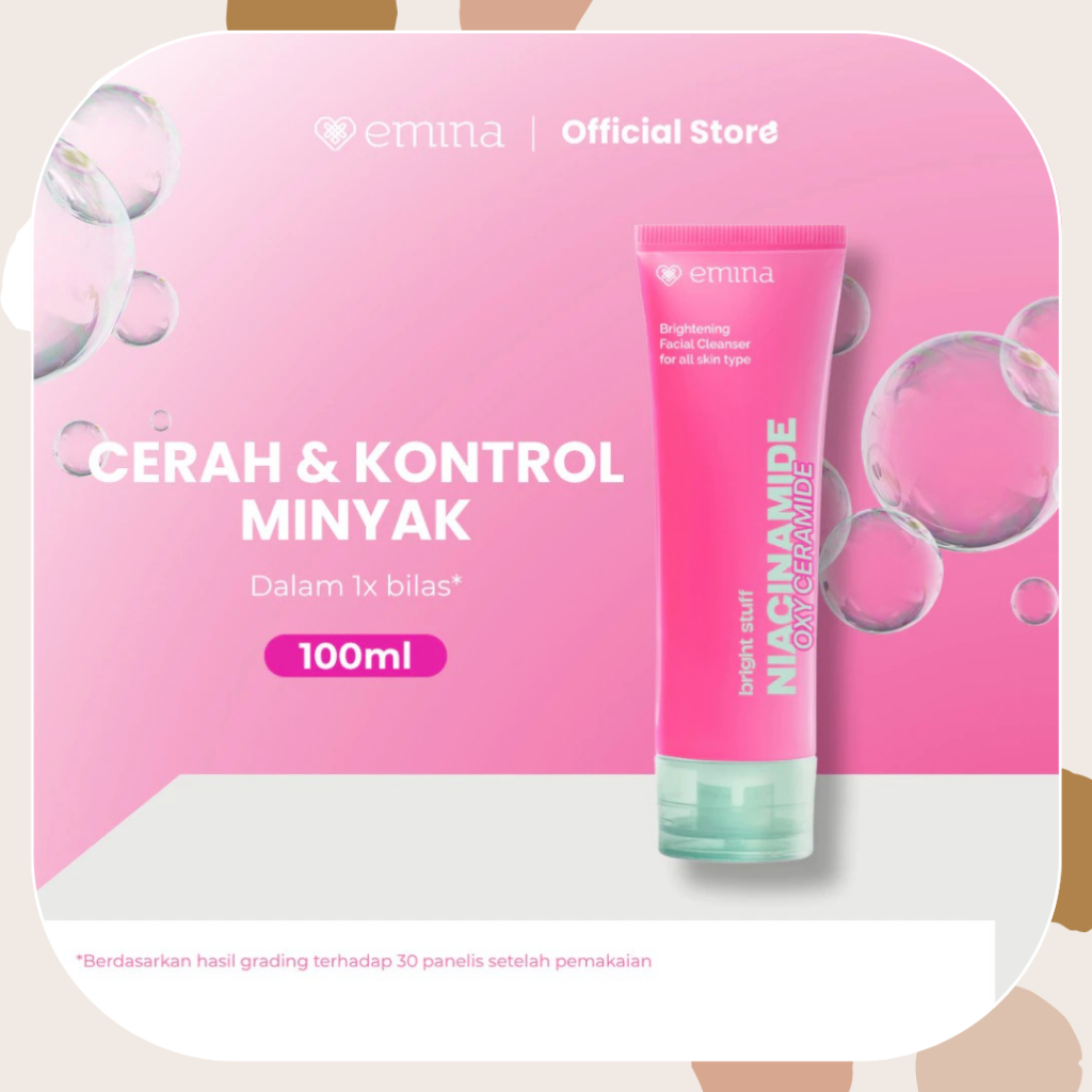 Emina Niacinamide Oxy Ceramide Brightening Face Wash 100ml - Sabun Muka Emina 100 ml