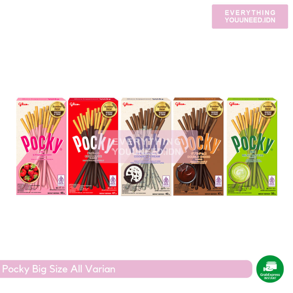 

Glico Pocky Strawberry | Chocolate | Cookies | Milk Stick Biscuit 40g