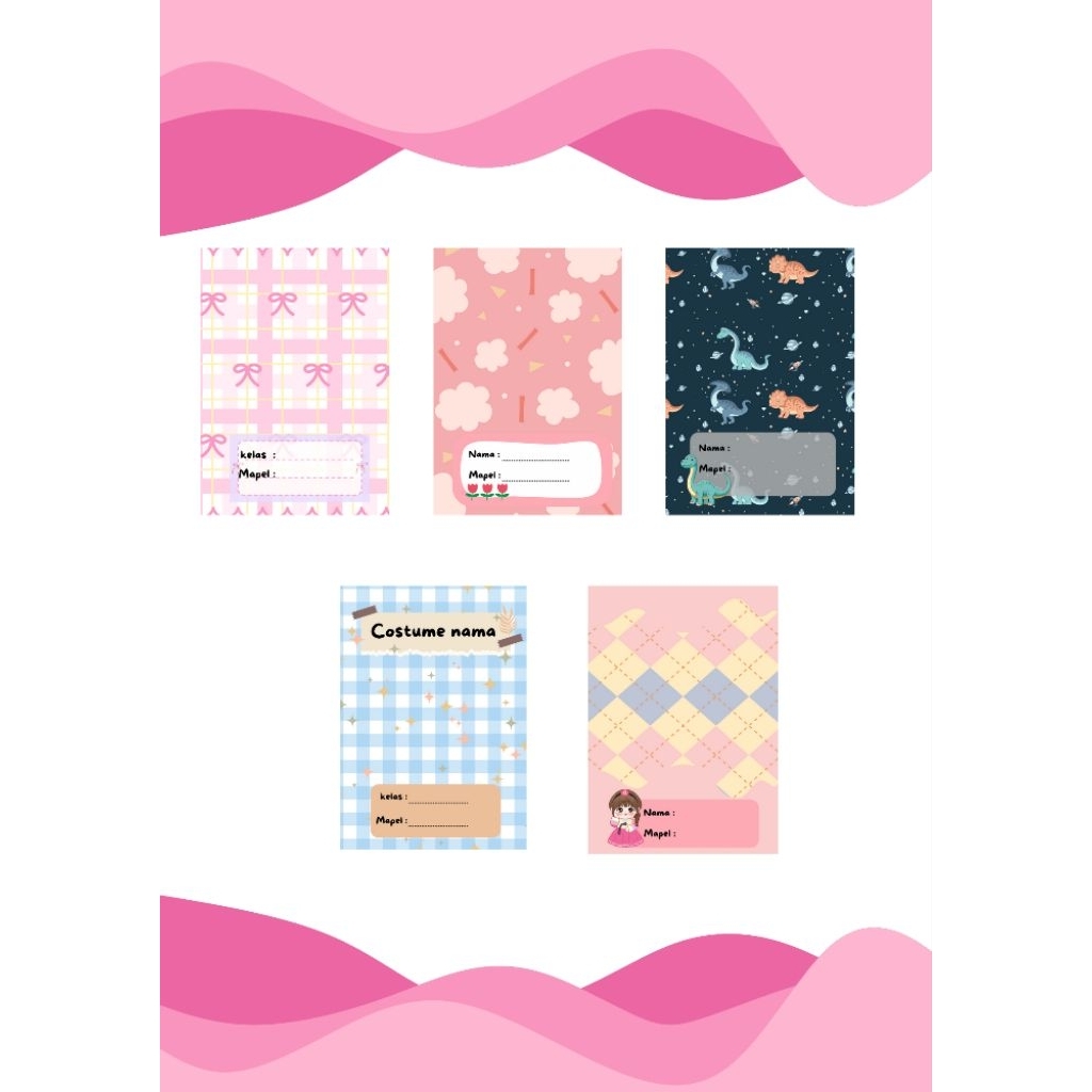 

Sampul Buku Tulis– Sampul buku tulis sekolah costume nama dan foto