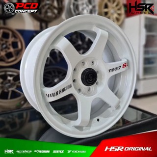 VELG MOBIL TE37 RING 15 LEBAR 7 TL hsr R15X7 H8X100-114,3 ET38 WHITE PEN UNTUK MOBIL KIJANG PANTHER 