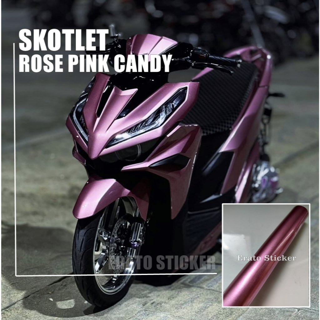SKOTLET STIKER MOTOR ROSE PINK CANDY SKOTLET MILENIUM ROSE CANDY SKOTLET PINK CANDY STIKER PINK MUDA