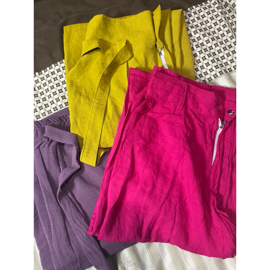 (Bundling 3 Celana) Kulot Premium – Crinkle & Rayon