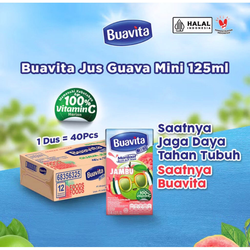 

Buavita Jambu Buavita Jus Jambu 1 dus 125 ml 40 pcs