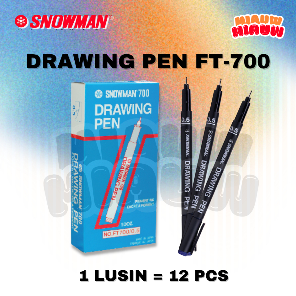 

(LUSIN) Drawing Pen Snowman 0.1mm - 0.8mm/ FT-700 Spidol Permanen Lengkap Original
