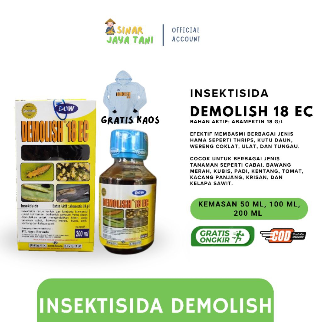 Demolish 200ml Insektisida Bahan Aktif: Abamektin