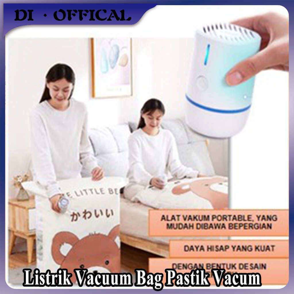 Vakum Baju Vacum Bag Pakaian Traveling Elektrik Tas Penyimpanan Listrik Pompa Vacuum Listrik Vacuum 
