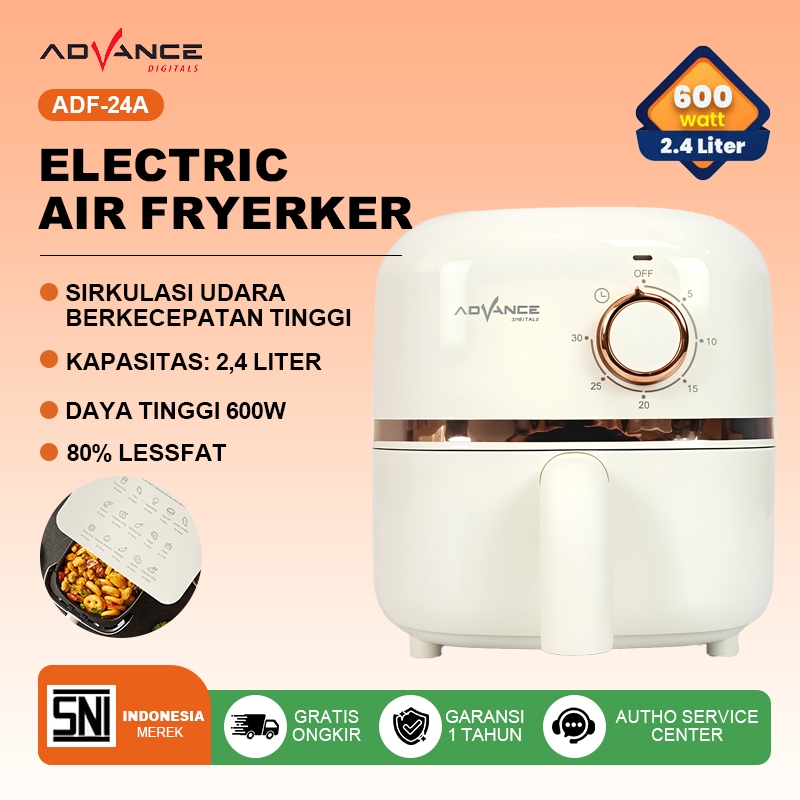 Advance Air Fryer low watt ADF-24A air fryer advance Mesin Penggoreng Tanpa Minyak anti lengket