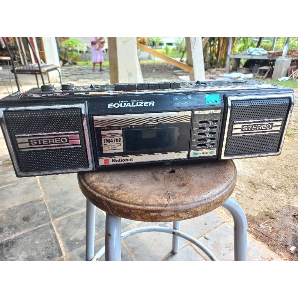 Radio Tape Boombox National FM4702 jadul FM display