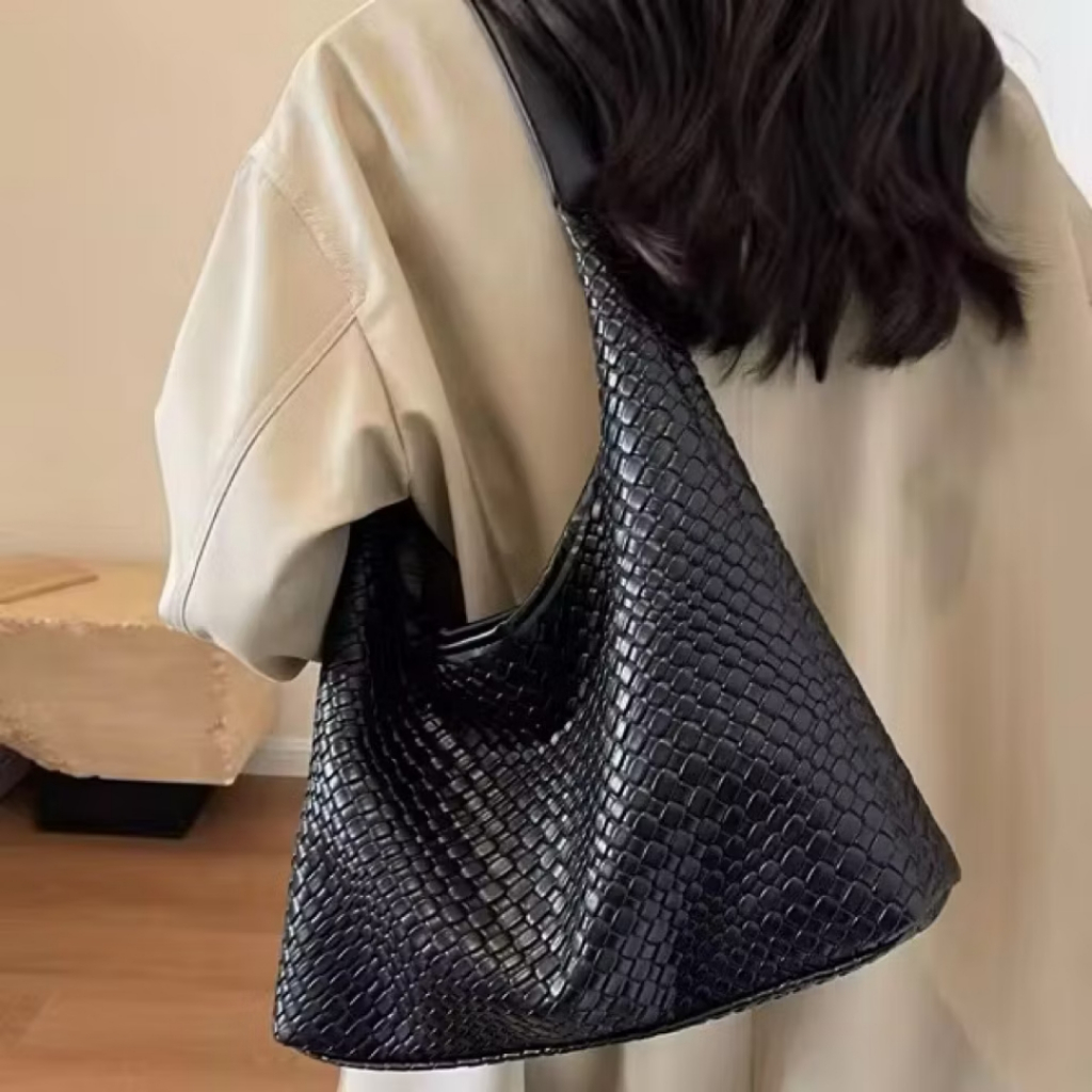 Tas Totebag Wanita JAMYNA ANYAM Tas Bahu Terbaru Cocok untuk Kuliah & OOTD Kulit Perempuan Cewek