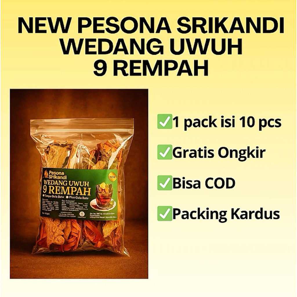 

New Pesona Srikandi Wedang Uwuh 9 Rempah Isi 10 Pcs