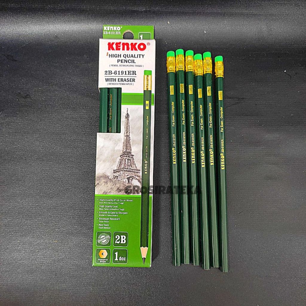 

PENSIL, PENCIL ERASER 6191 ER 2B KENKO