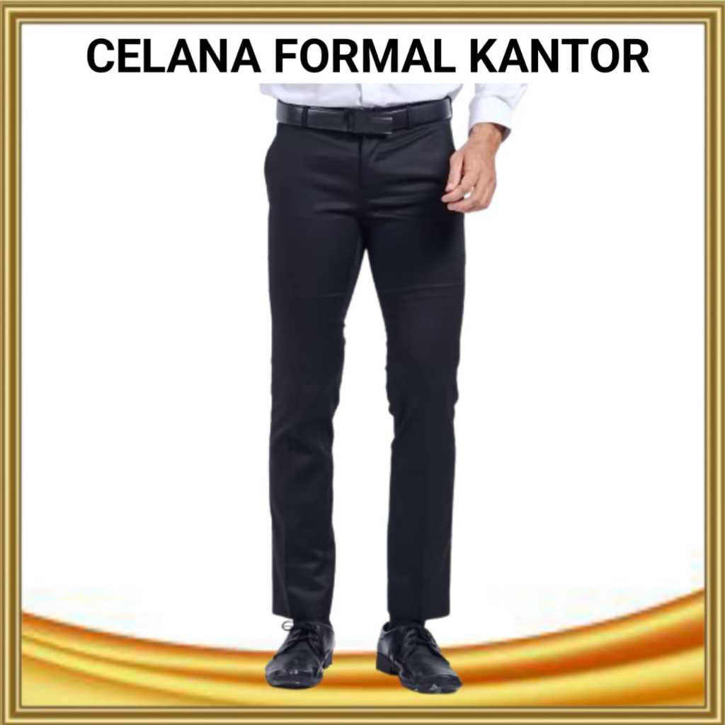 Celana Bahan Formal Hitam Panjang Kantor