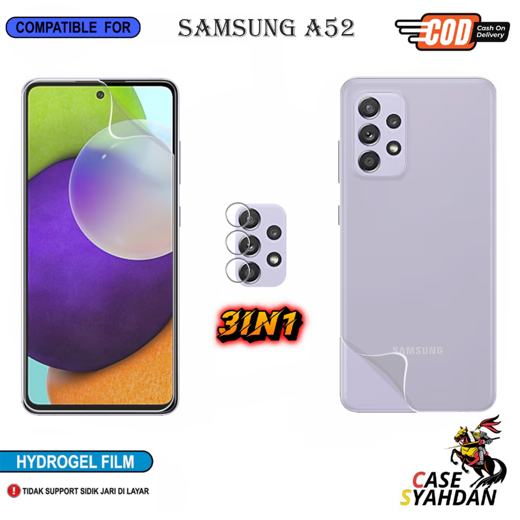 3IN1 Antigores Hydrogel Film for Samsung A50 A50s A51 A52 A52s 4G 5G Screen Protector Film
