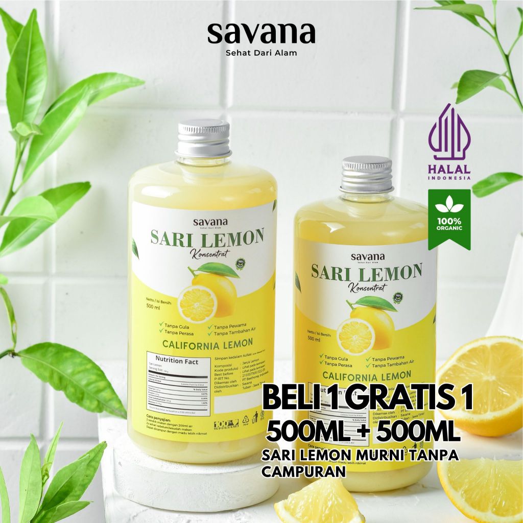 

Sari Lemon Murni Beli 1 Gratis 1 500ml - Savana Healthy