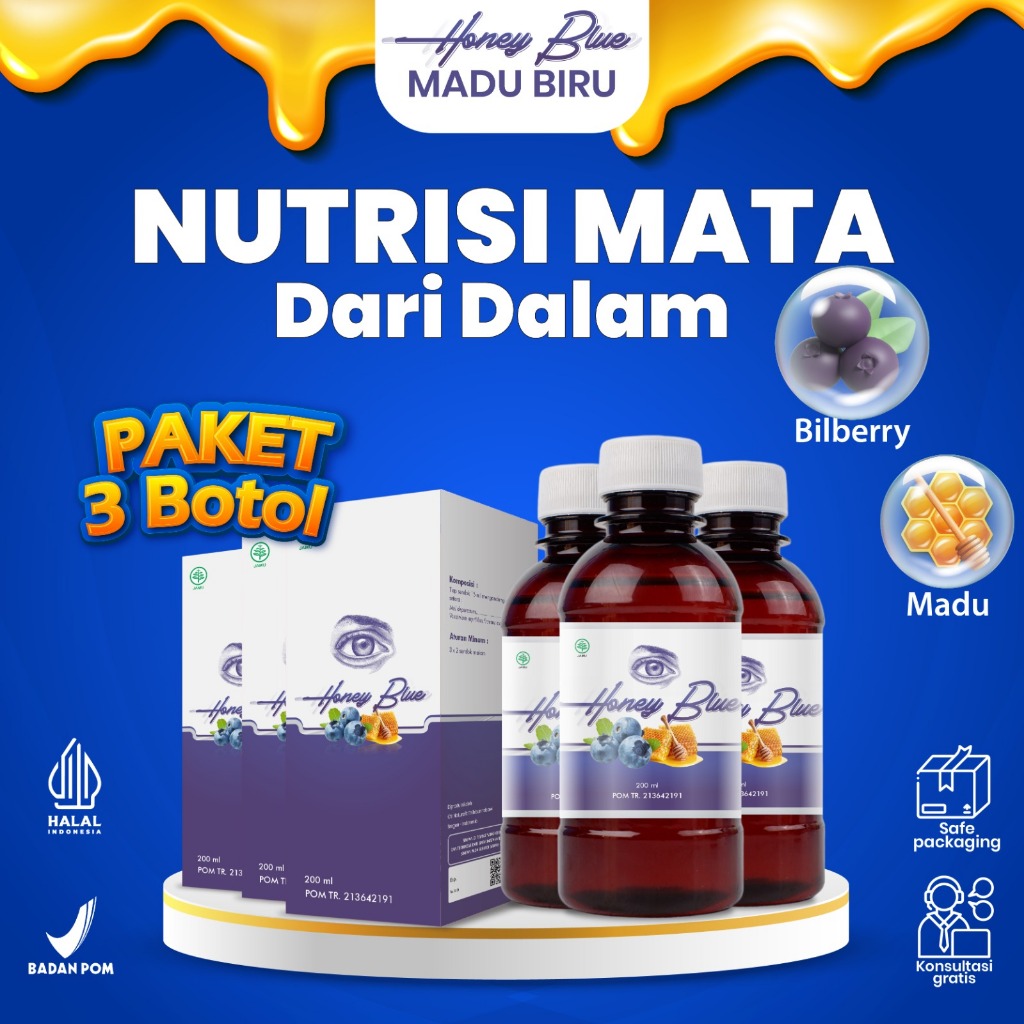 

Madu Mata Minus Plus dan Silinder Obat Perih Merah Katarak Gangguan Penglihatan 100% Asli BPOM