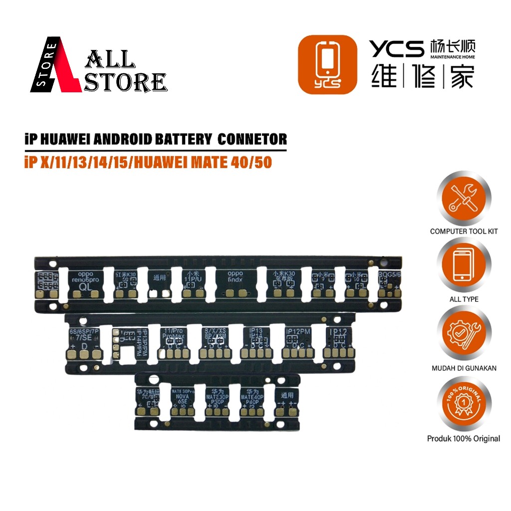 YCS iPhone Huawei Android Battery Connector – Konektor Baterai Universal untuk Reparasi dan Penggant