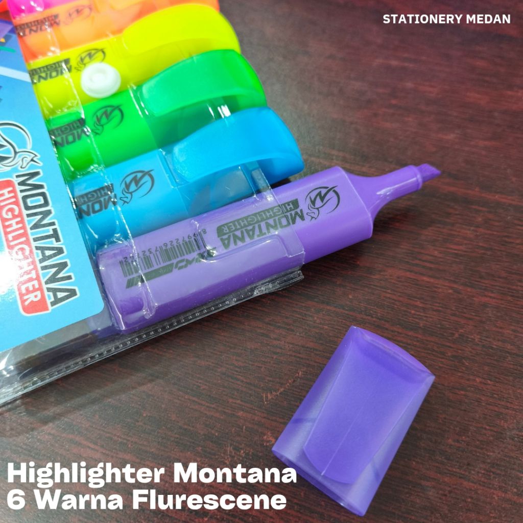 

MONTANA Highlighter Fluorescene / Pastel Set 6 Warna Colors MHL-6FL Penanda Berwarna Textliner