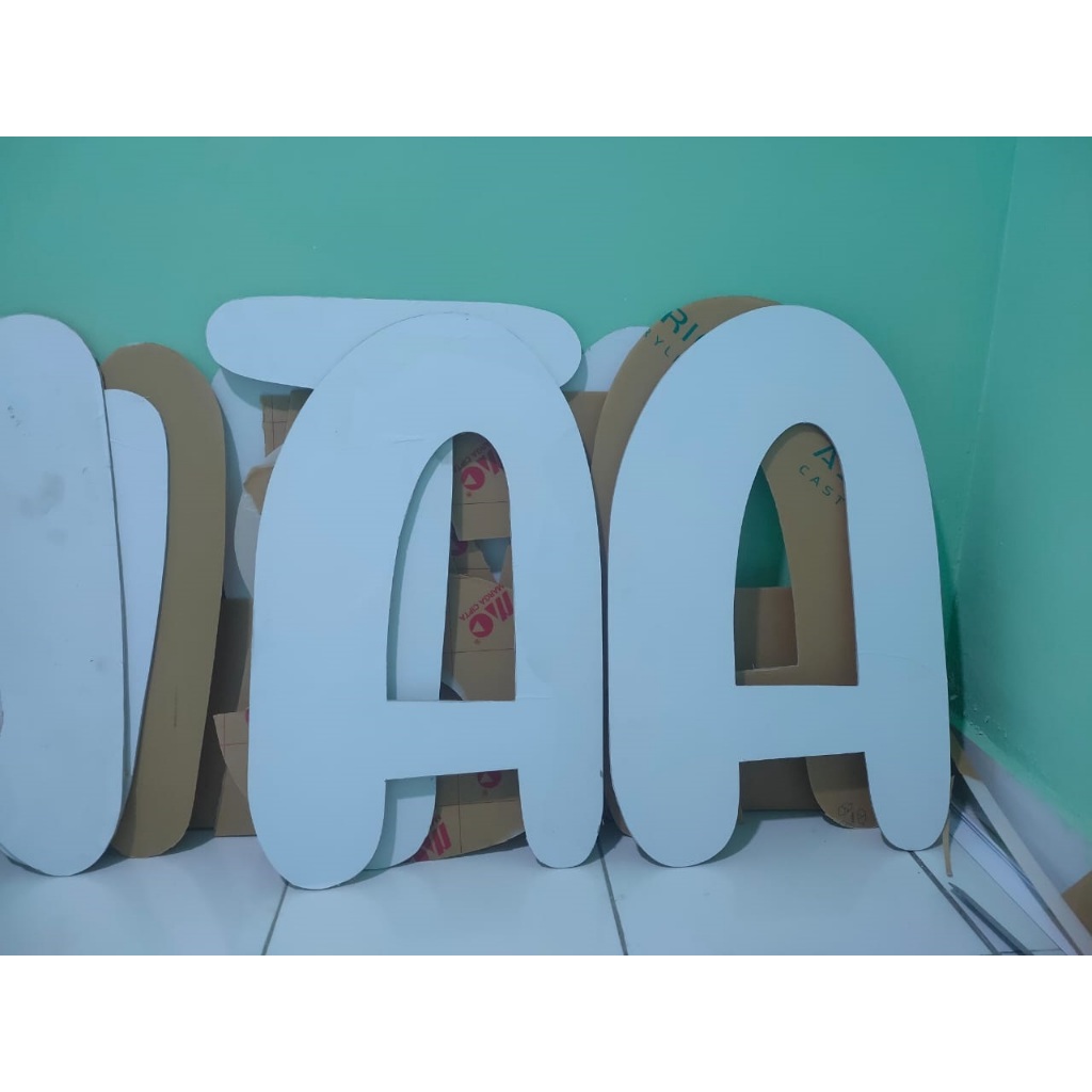 Costum Huruf Timbul Acrylic Nyala/Nama Toko/ Nama usaha/ Nama masjid/ dll