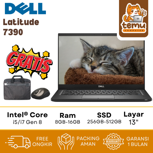 Laptop Dell Latitude 7390 | i5 Gen8 16GB SSD 512GB | Second Murah Mulus - Dell 7390