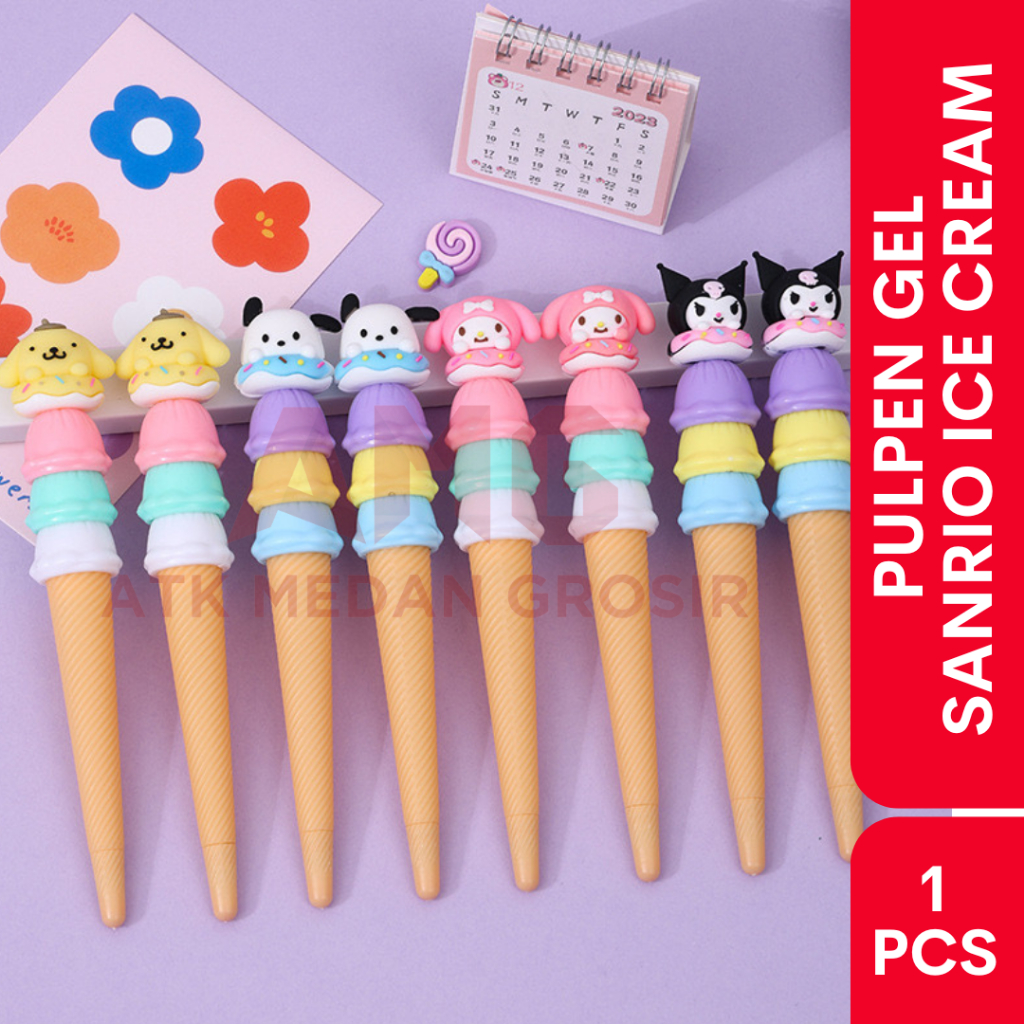 

PULPEN GEL KARAKTER MOTIF SANRIO BENTUK ICE CREAM PER PCS