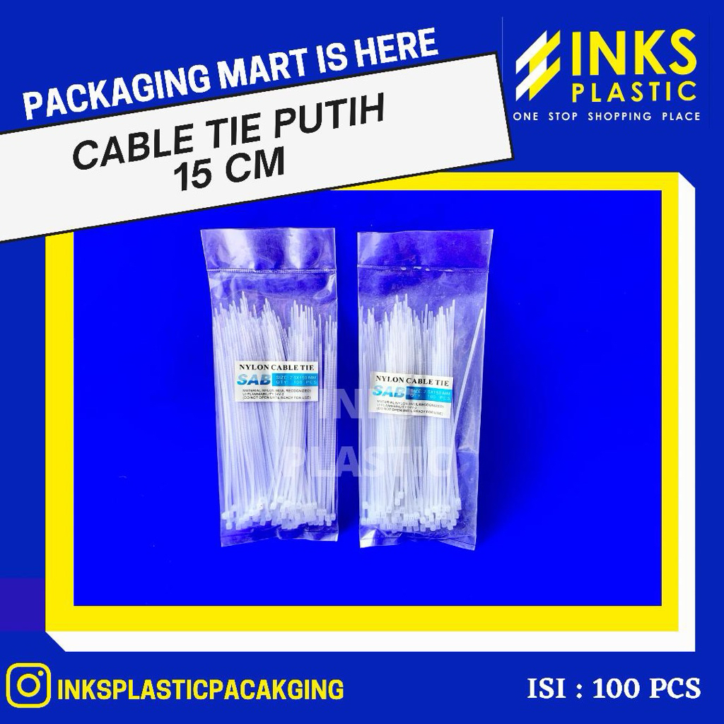 

CABLE TIE PUTIH 15 CM SEGEL KRESEK MAKANAN (100 PCS)