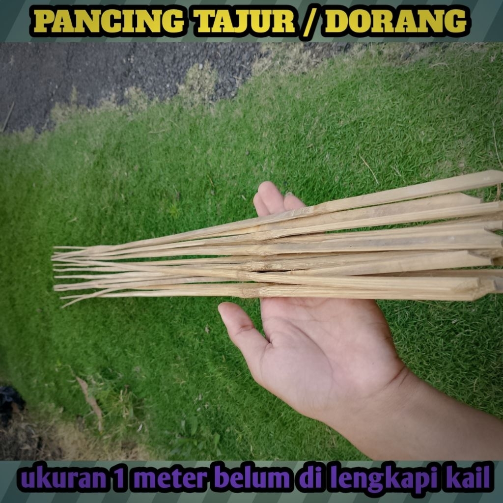 pancing Tajur / pancing Rawai ukuran 1 meter belum di lengkapi kail hanya joran saja, pancing gabus,