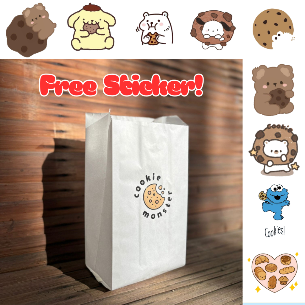 

Kantong Kertas Paper Bag Cookies | Amplop Bungkus Kado Aesthetic / Packaging Paket - Putih Cokelat