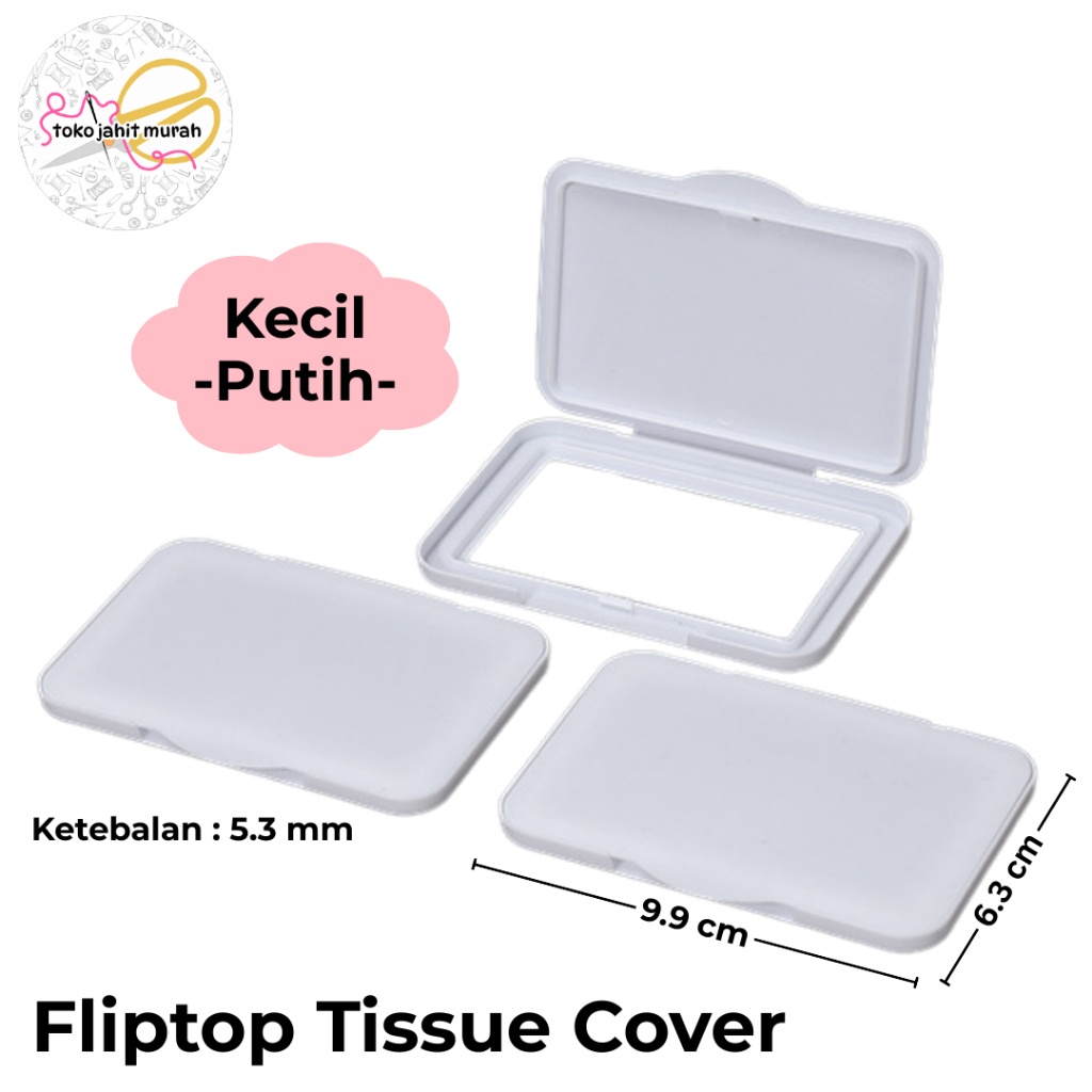 Fliptop Tissue Cover Kecil Putih / Tutup Tissue Basah / Cover Tissue Basah