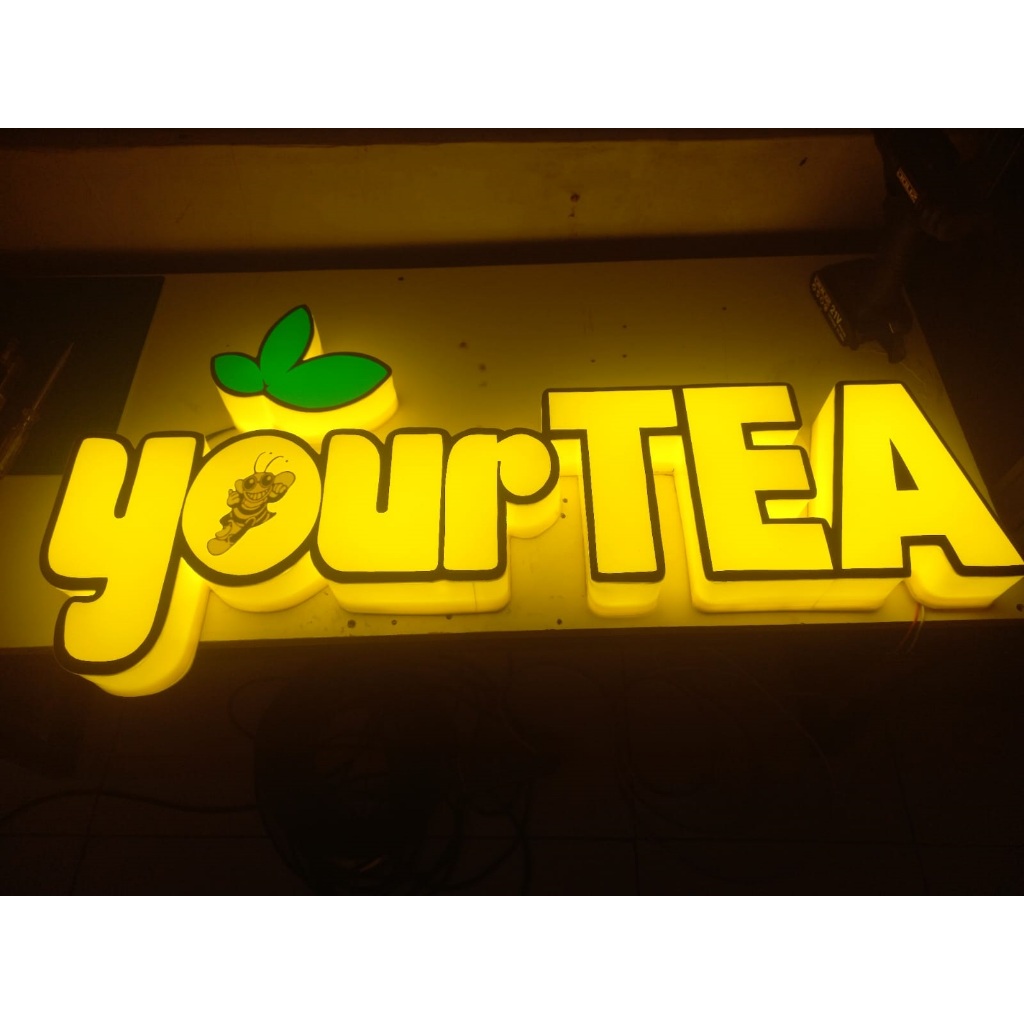 Huruf Timbul Acrylic Nyala + Led ( Your Tea )