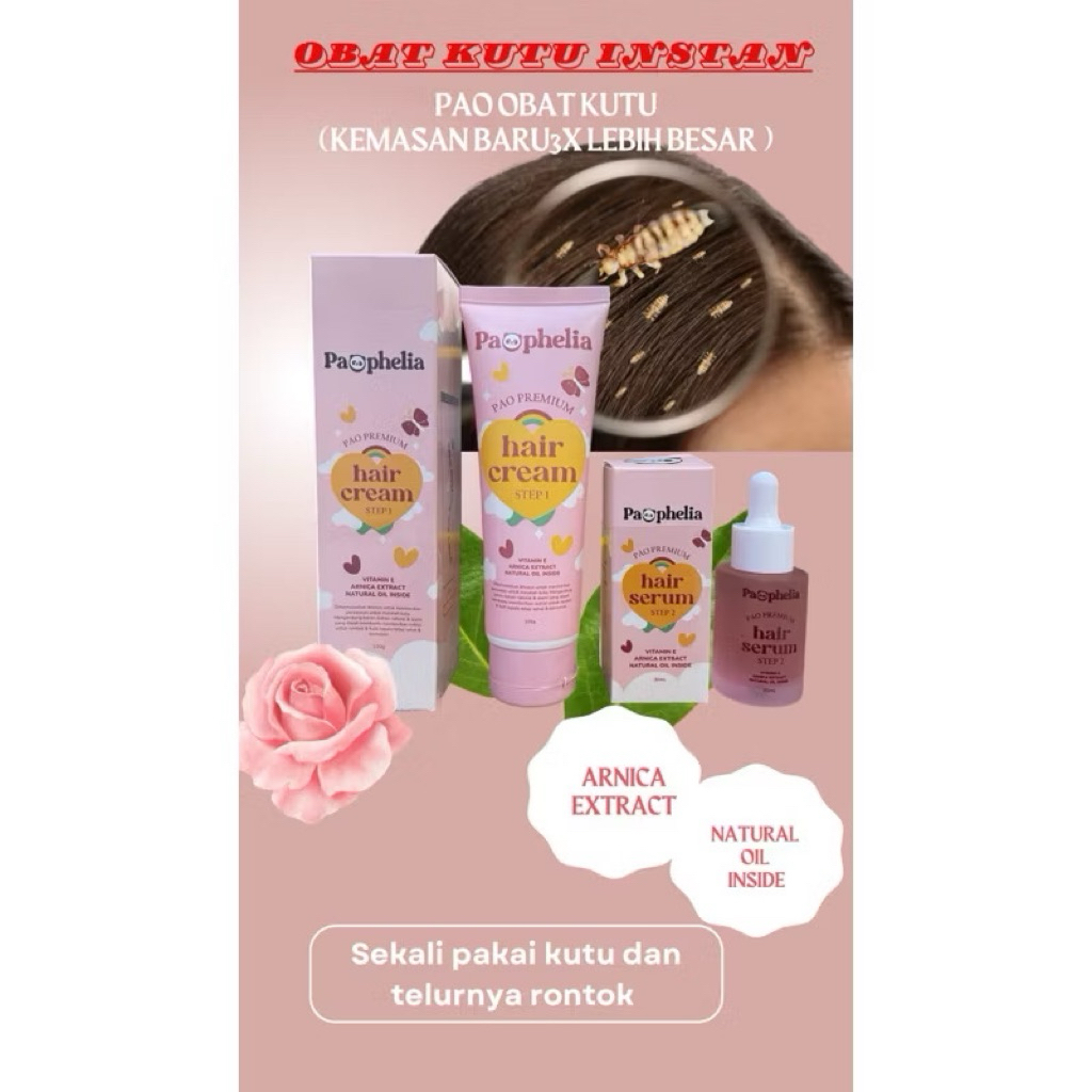Obat kutu instan pao(kemasan besar Pao arnica extract obat kutu)|BPOM |anti kutu rambut | anti lice|