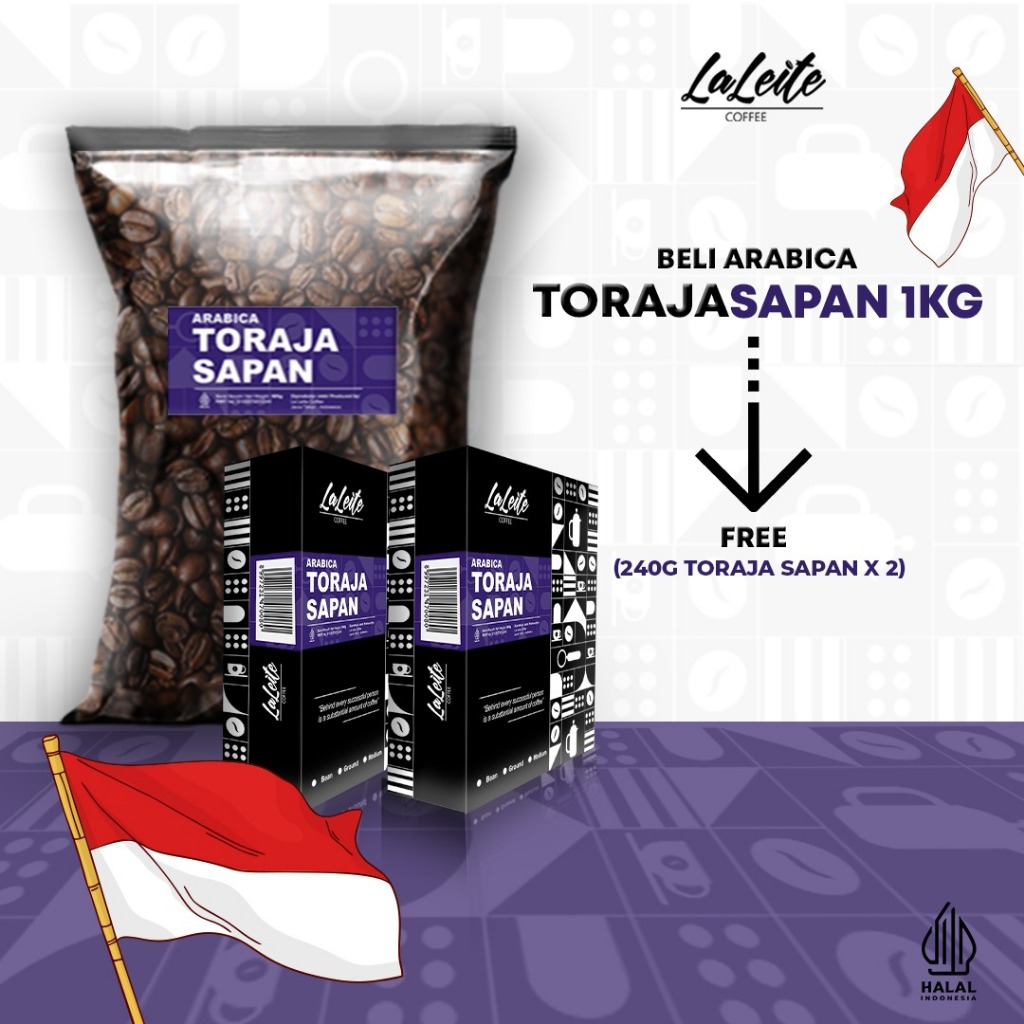

LaLeite Coffee Arabica Toraja Sapan Bubuk Halus 1000gr