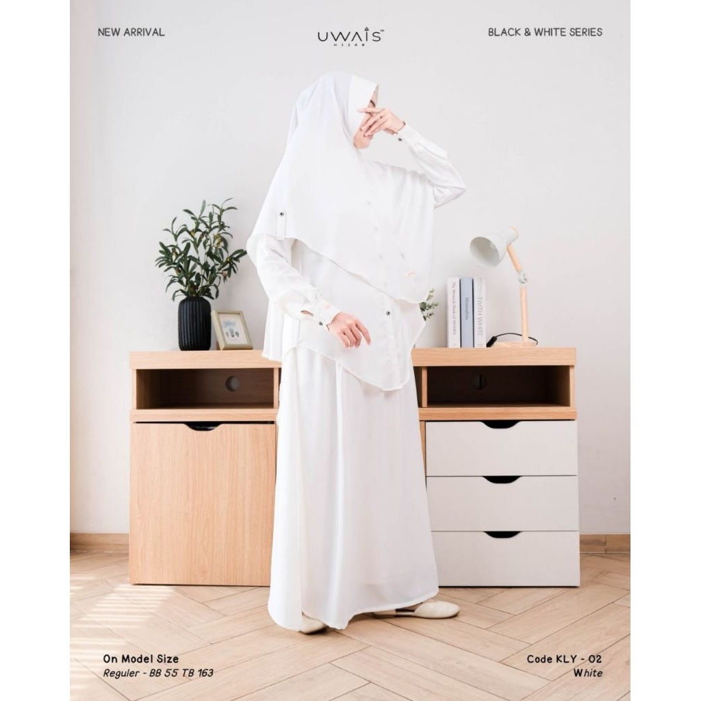 Kalya Oneset by Uwais Rok dan Tunik Marbela Silk Anti UV Polos Jumbo Kekinian