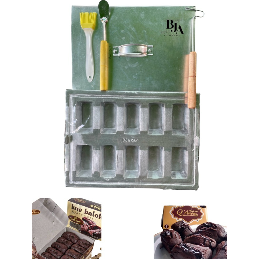 Cetakan kue balok 10 lubang cetakan kue balok atau bolu lumer bahan berkualitas  anti lengket terbua