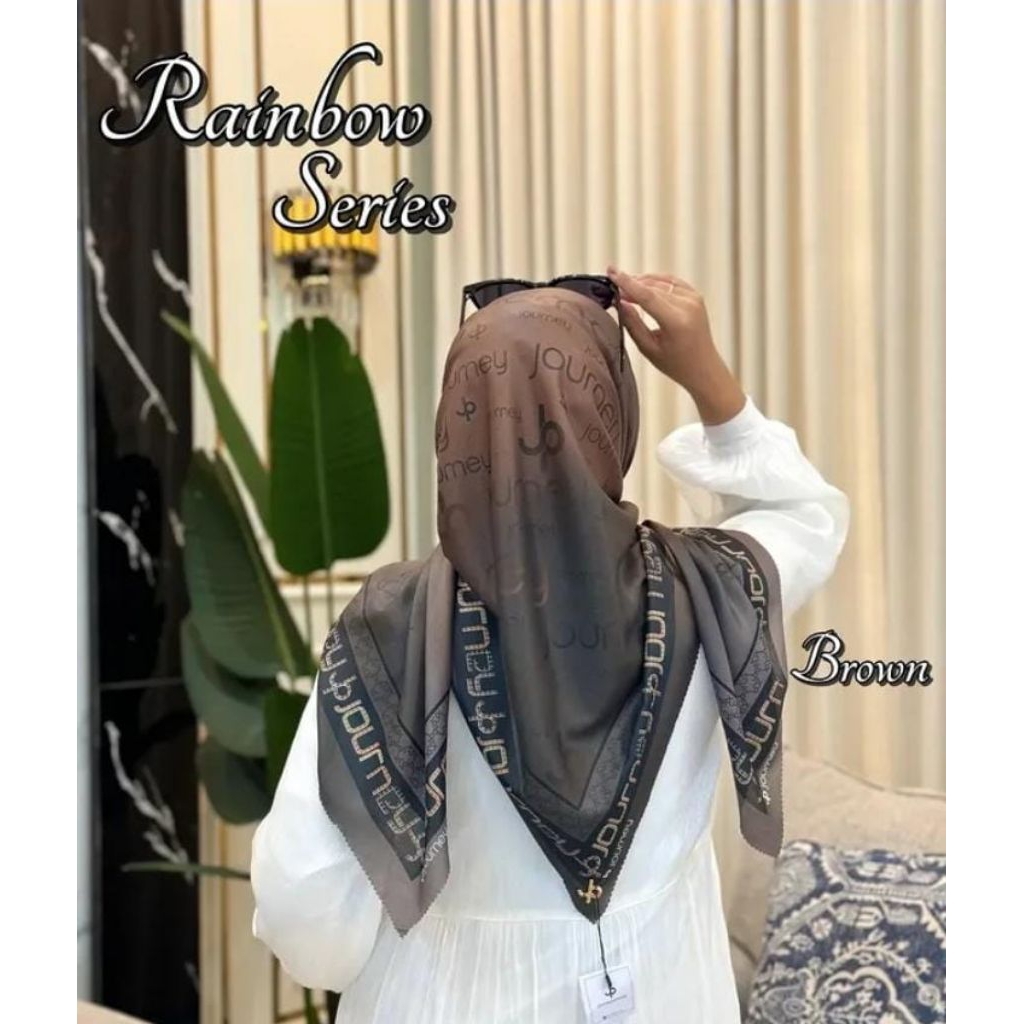 journey motif gradasi rainbow series hitam hijau segi empat jp original