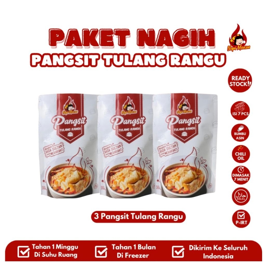 

Nyai Mercon~ PAKET BUNDLING 3 PCS PANGSIT TULANG RANGU