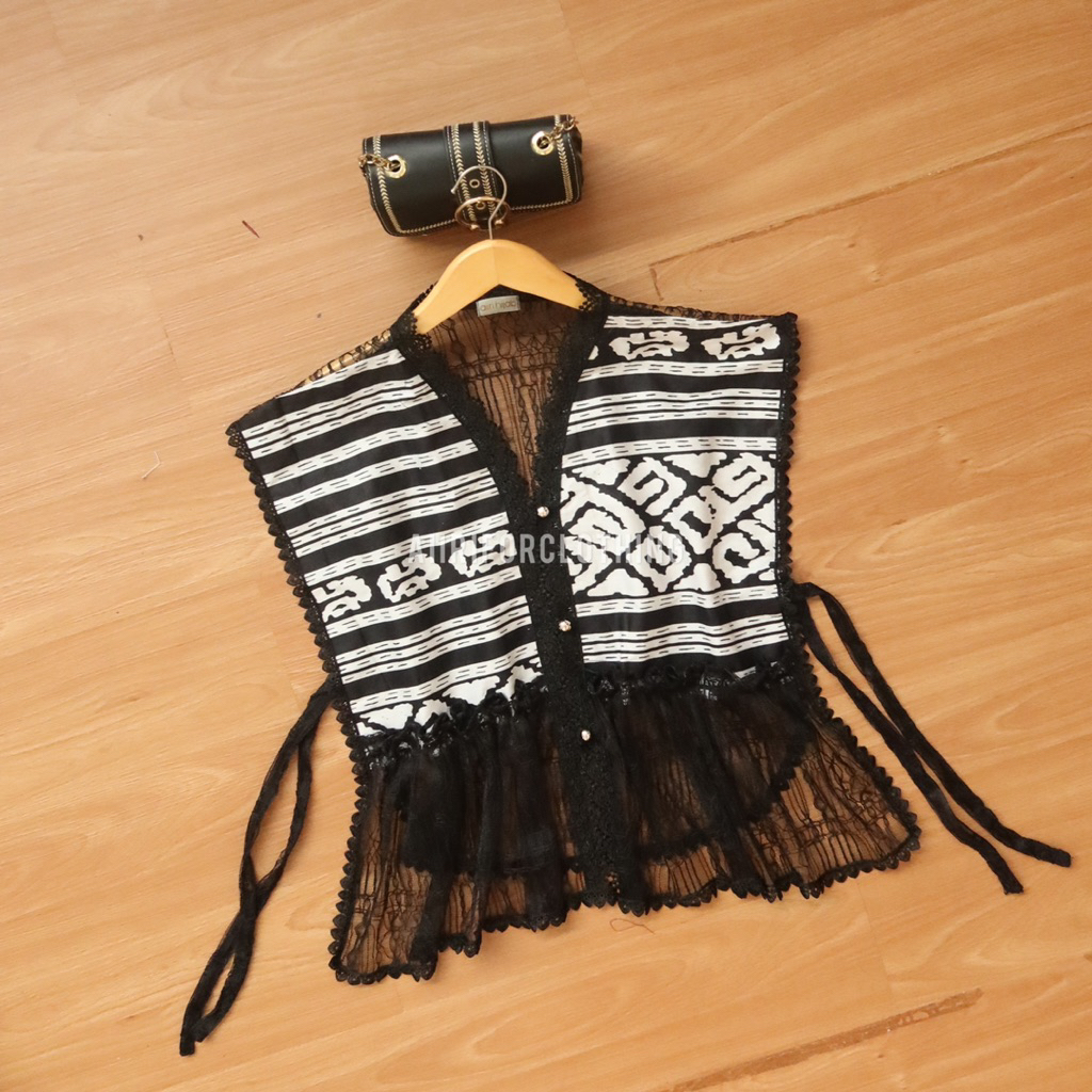 aiiri vest batik aurora black series/outer batik/vest brokat/vest batik/outer korean style/batik ten