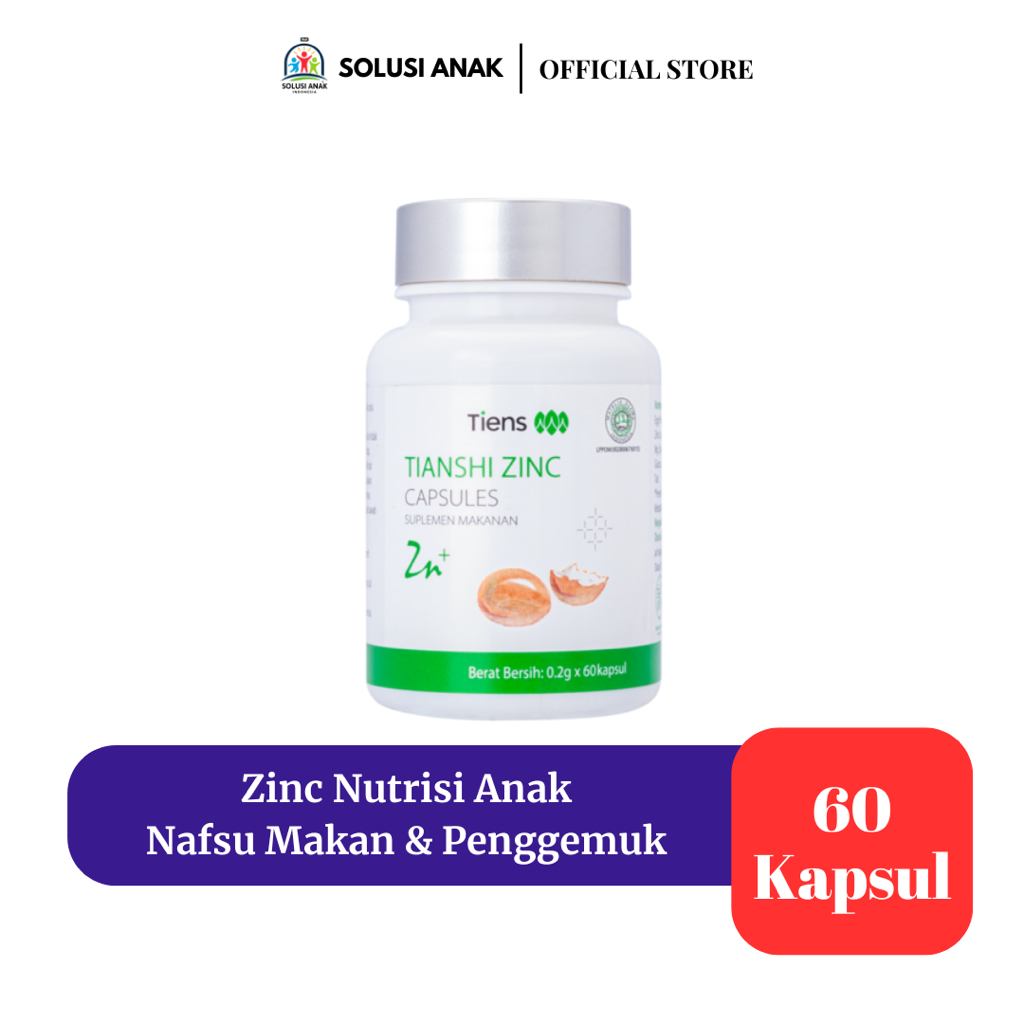 Tiens Zinc Nutrisi Anak - Suplemen Nafsu Makan Anak - Vitamin Anak Zinc Tiens -  Vitamin Otak Anak C