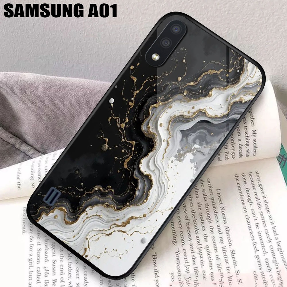 Case Samsung Galaxy A01 - [Marble M44] Aesthetic - Softcase Samsung Galaxy A01 - Case Protect Camera