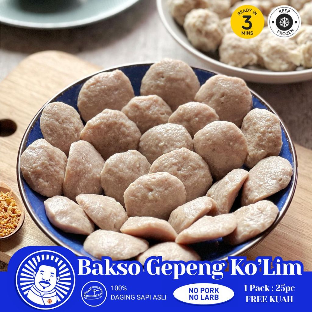 

Bakso Gepeng Sapi Asli isi 25pc Homemade FREE KUAH TULANG KALDU SAPI